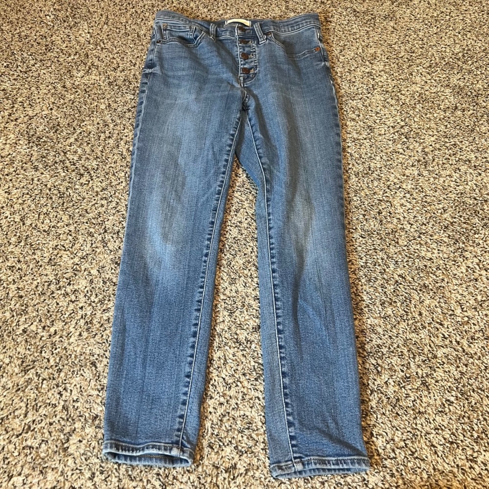 Madewell 9 Mid Rise Skinny Crop Jeans Button‎ Fly Medium Wash Size 27